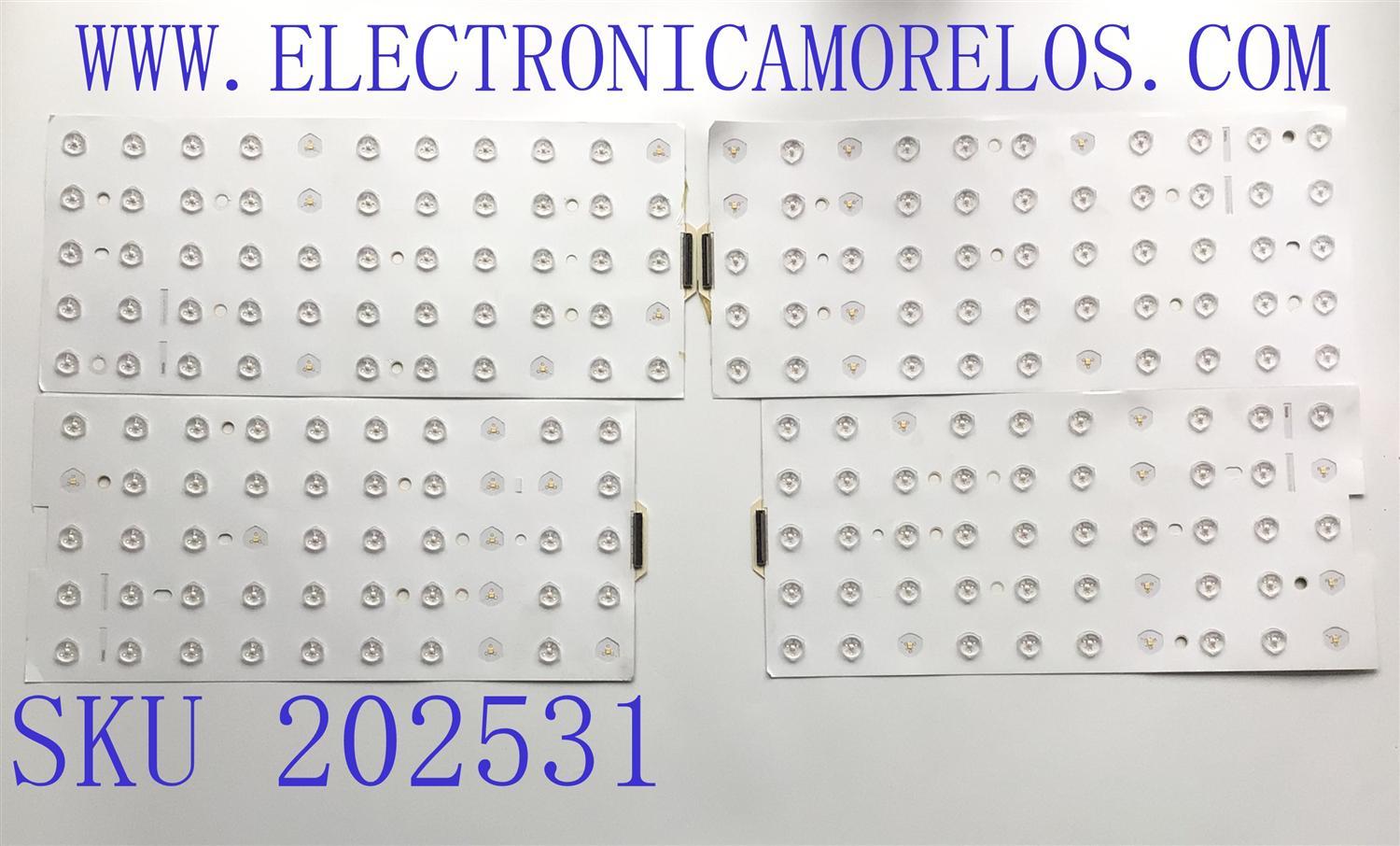 KIT DE LEDS PARA TV SONY (( INCOMPLETO 14 PIEZAS, ORIGINALMENTE CONSTA DE 16 PIEZAS )) / NUMERO DE PARTE 60526216-2525-0117 / PANEL V750DK1-QS3 / MODELO XBR-75Z9D / XBR75Z9D